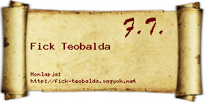 Fick Teobalda névjegykártya